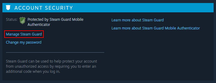 Manage Steam Guard
