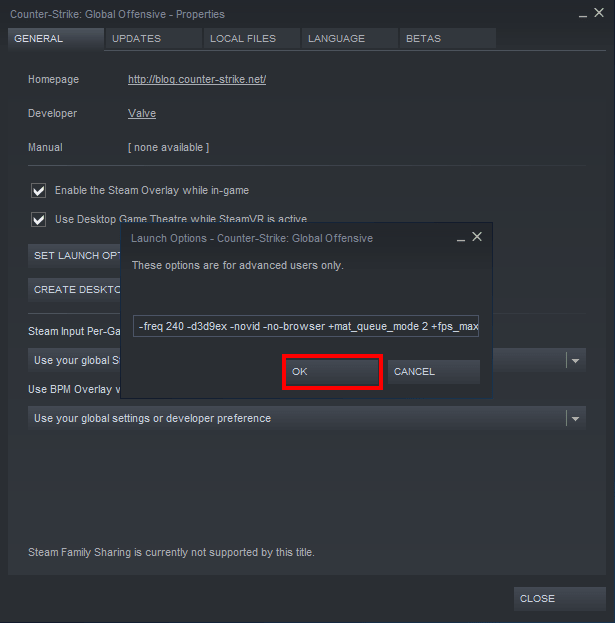 Click OK
