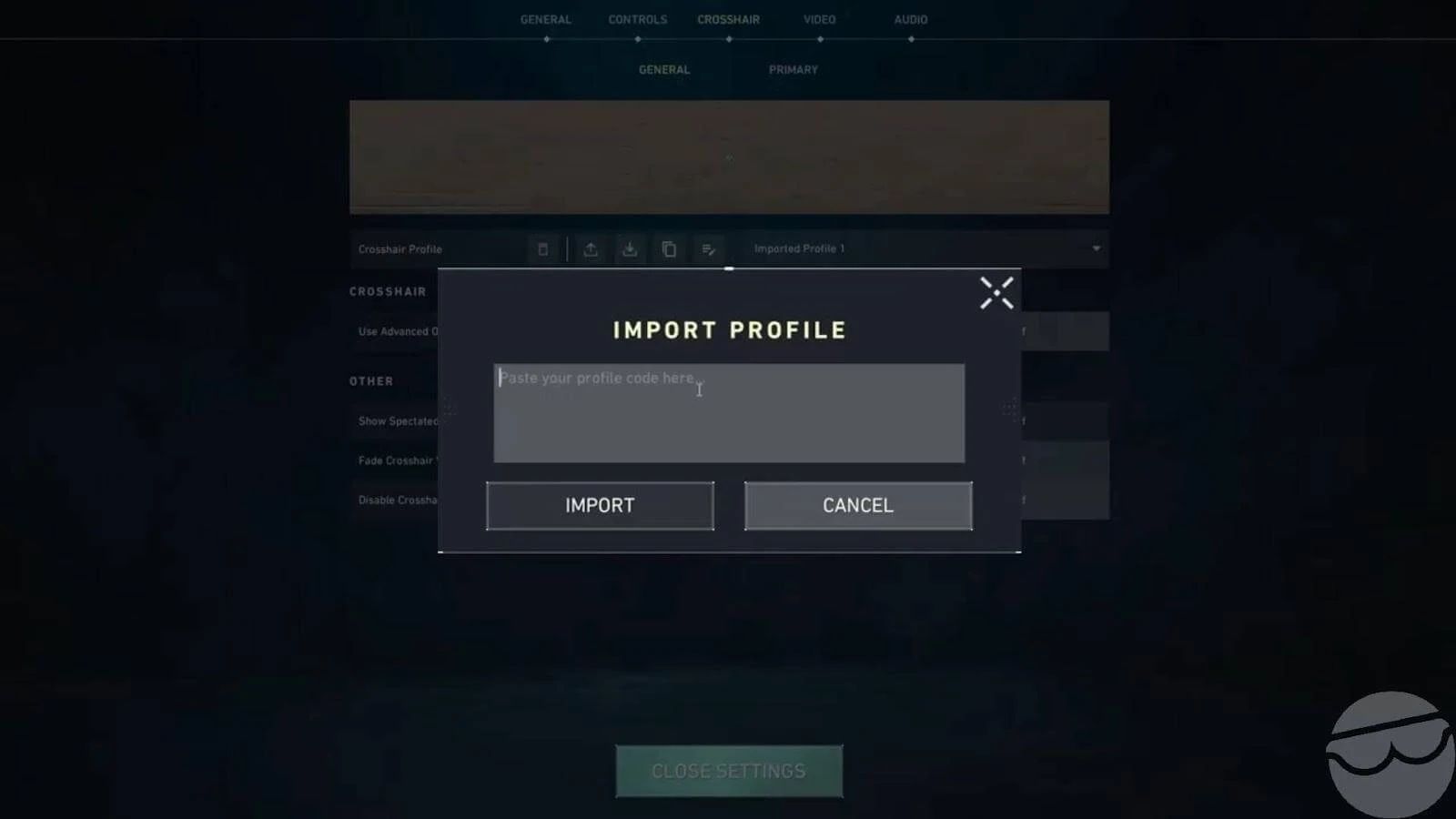 import valorant crosshair