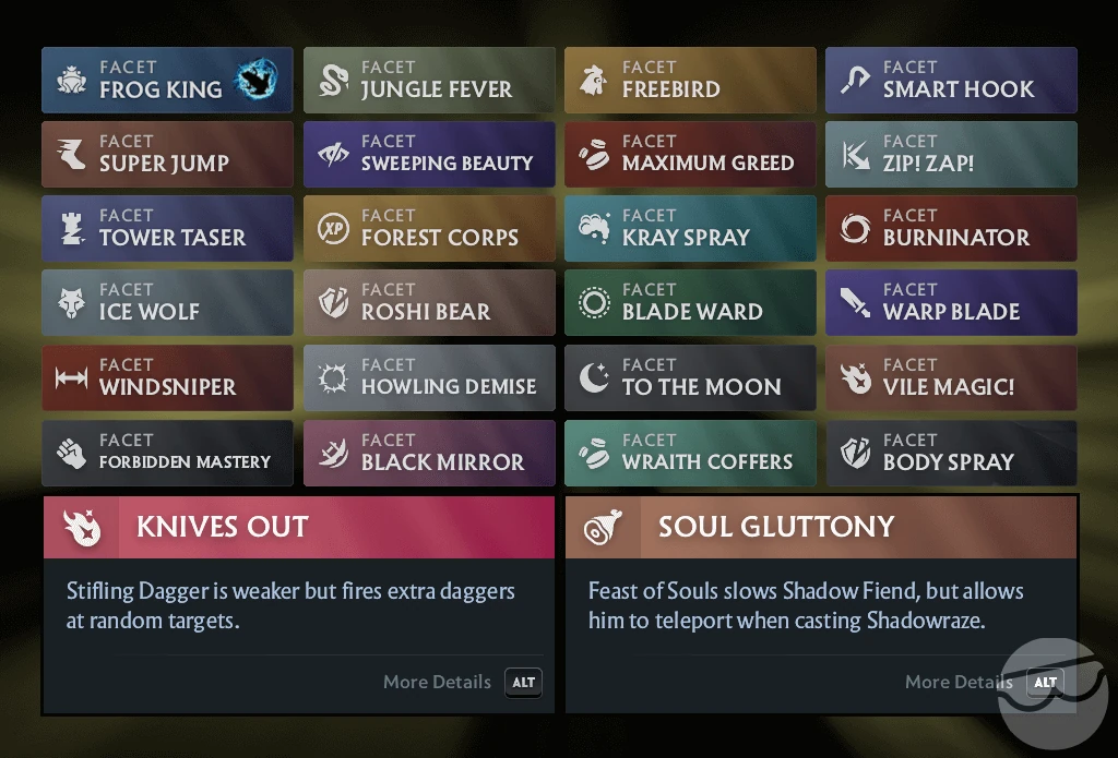 all dota 2 facets