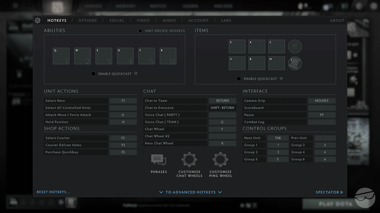 locking camera in dota 2