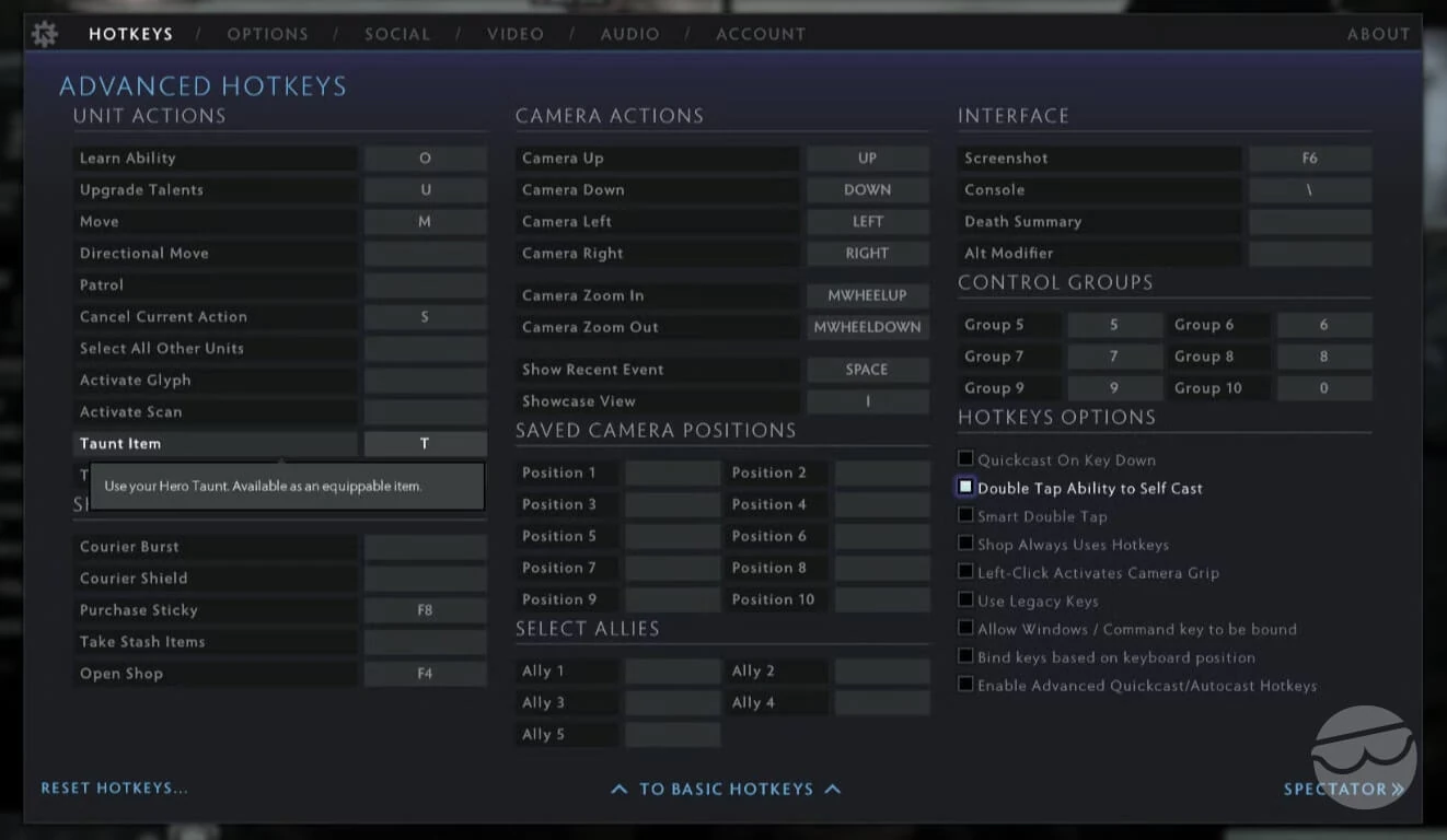 how to set up taunts in dota 2