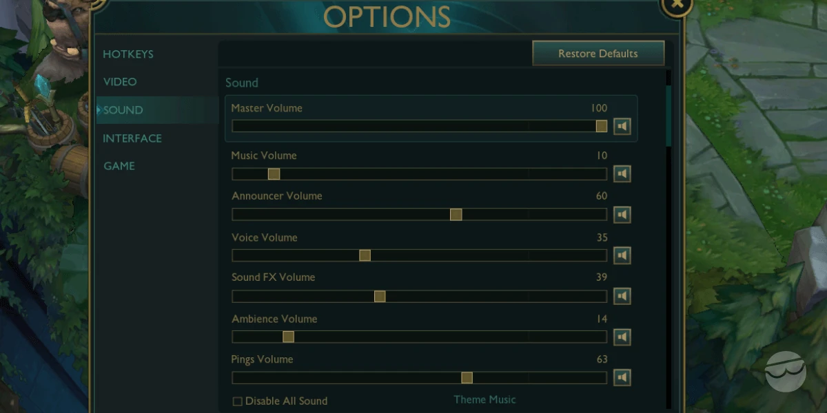 best lol volume settings