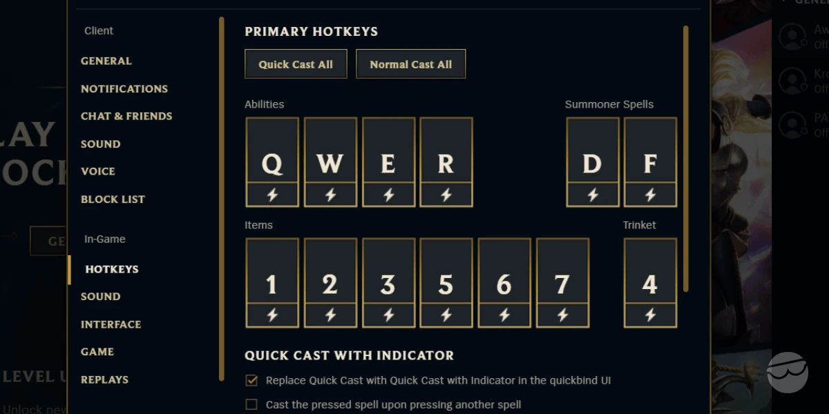 best lol keyboard settings