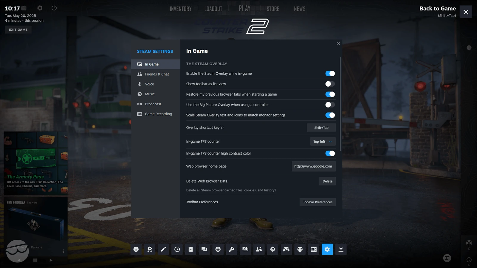 access steam settings cs2