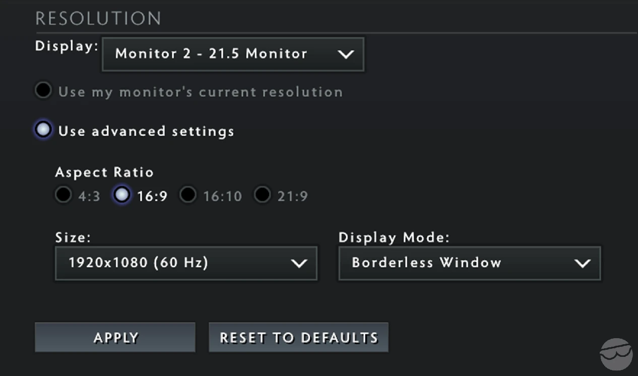 dota 2 resolution and refresh rate settings
