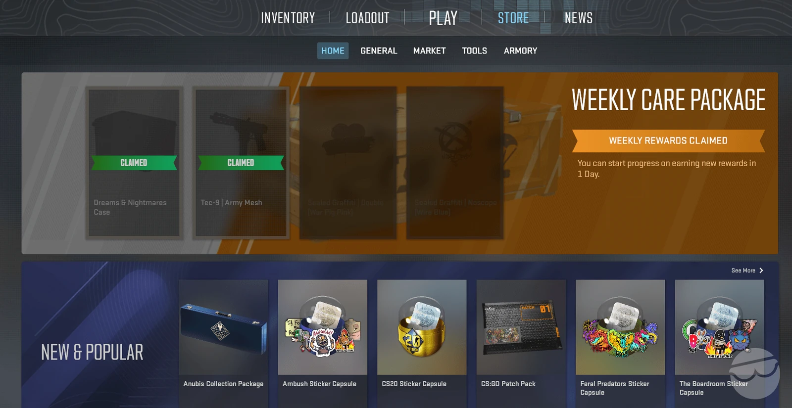 how to get weekly care package cs2