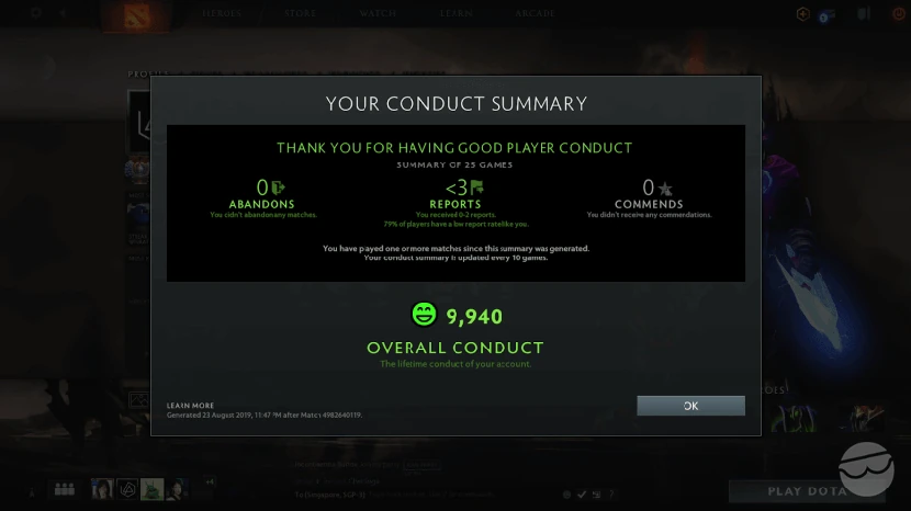 how to check Dota 2 integrity scores