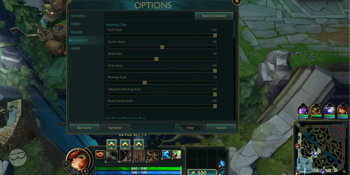 best lol interface settings